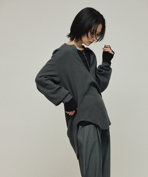 AMERICANA（アメリカーナ）の「Americana/アメリカーナ 別注 リラックスフィット ワッフルキーネックプルオーバー / 長袖（Tシャツ/カットソー・レディース・ブラウン/チャコールグレー・FREE）」の21枚目の写真