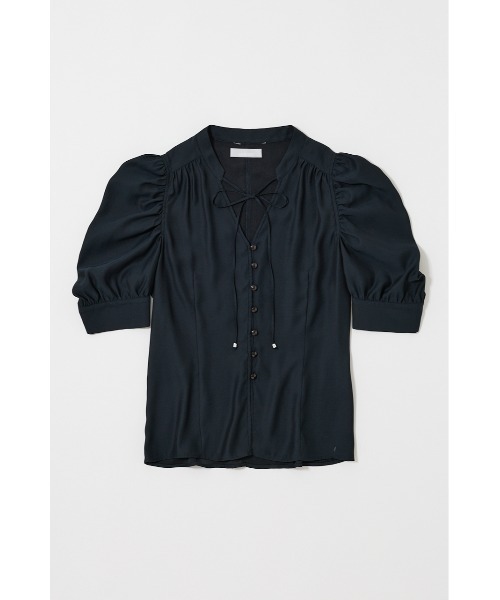 MOUSSY（マウジー）の「【25年AW新作】GATHERED SHOULDER ハーフスリーブブラウス（シャツ/ブラウス・レディース・オフホワイト/ブラック/ブラウン系その他・FREE）」の3枚目の写真