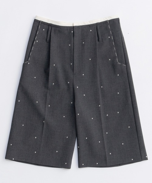 MAISON SPECIAL（メゾンスペシャル）の「Studs Worsted Shorts/スタッズウーステッドハーフパンツ■セットアップ対応■（スラックス・レディース・グレー・36/38）」の6枚目の写真
