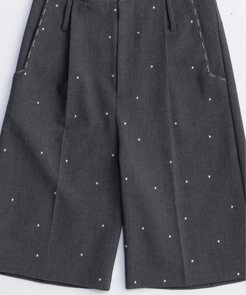 MAISON SPECIAL（メゾンスペシャル）の「Studs Worsted Shorts/スタッズウーステッドハーフパンツ■セットアップ対応■（スラックス・レディース・グレー・36/38）」の9枚目の写真
