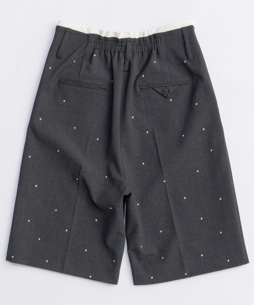 MAISON SPECIAL（メゾンスペシャル）の「Studs Worsted Shorts/スタッズウーステッドハーフパンツ■セットアップ対応■（スラックス・レディース・グレー・36/38）」の10枚目の写真
