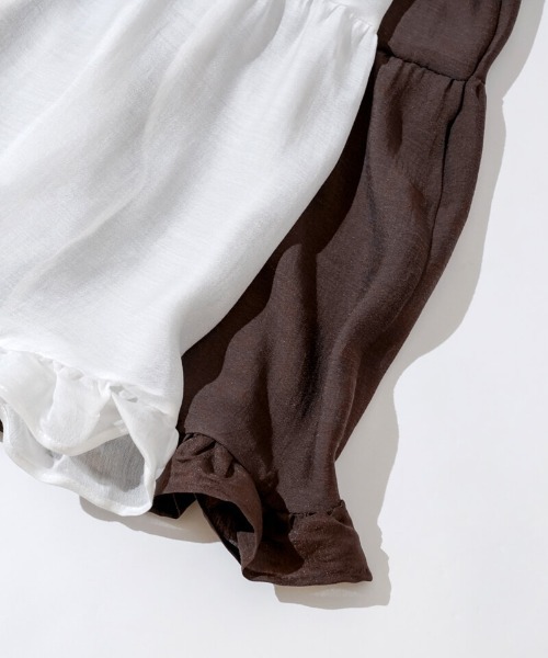 flower（フラワー）の「グロッシーティアードスカート（スカート・レディース・ホワイト・FREE）」の5枚目の写真