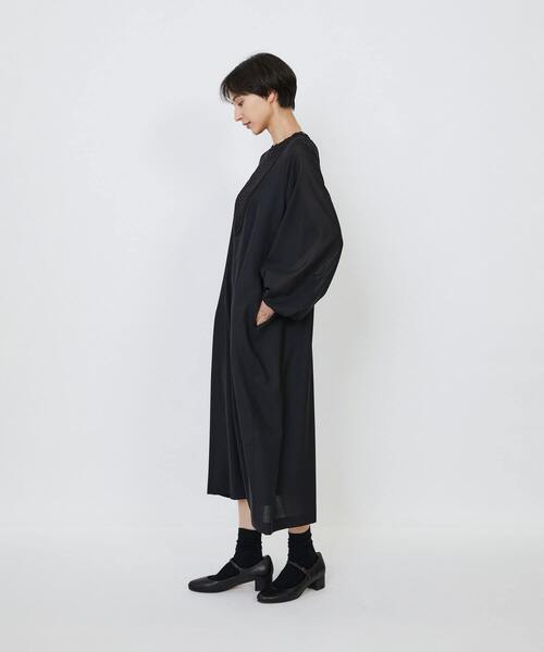 LOISIR（ロワズィール）の「【MTサイズ有り】エステスウールケミカルレース使いワンピース（ワンピース・レディース・ライトグレー/ブラック・M/MT）」の6枚目の写真