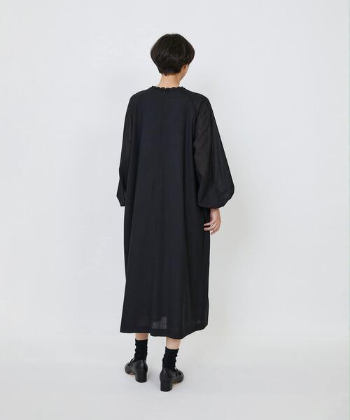 LOISIR（ロワズィール）の「【MTサイズ有り】エステスウールケミカルレース使いワンピース（ワンピース・レディース・ライトグレー/ブラック・M/MT）」の7枚目の写真