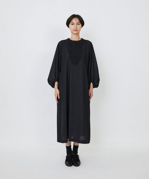 LOISIR（ロワズィール）の「【MTサイズ有り】エステスウールケミカルレース使いワンピース（ワンピース・レディース・ライトグレー/ブラック・M/MT）」の8枚目の写真