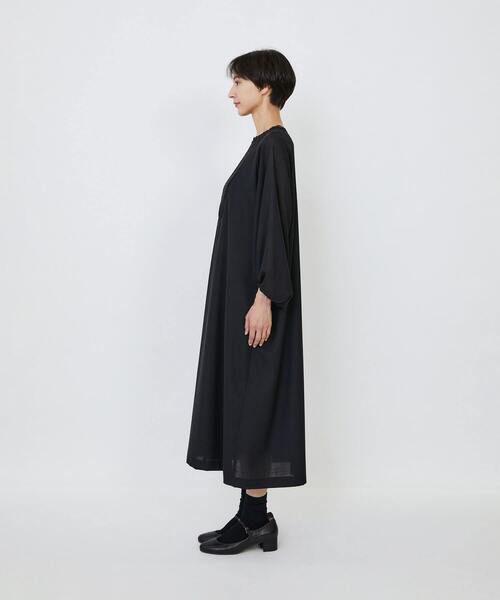 LOISIR（ロワズィール）の「【MTサイズ有り】エステスウールケミカルレース使いワンピース（ワンピース・レディース・ライトグレー/ブラック・M/MT）」の9枚目の写真