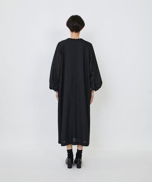 LOISIR（ロワズィール）の「【MTサイズ有り】エステスウールケミカルレース使いワンピース（ワンピース・レディース・ライトグレー/ブラック・M/MT）」の10枚目の写真