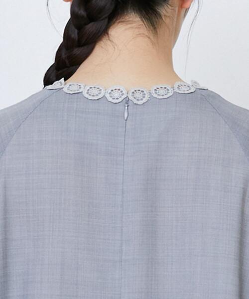 LOISIR（ロワズィール）の「【MTサイズ有り】エステスウールケミカルレース使いワンピース（ワンピース・レディース・ライトグレー/ブラック・M/MT）」の20枚目の写真