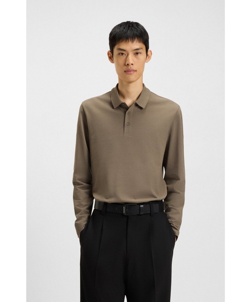 セール】コットンピケ ポロシャツ ロゴプリント（ポロシャツ）｜HUGO