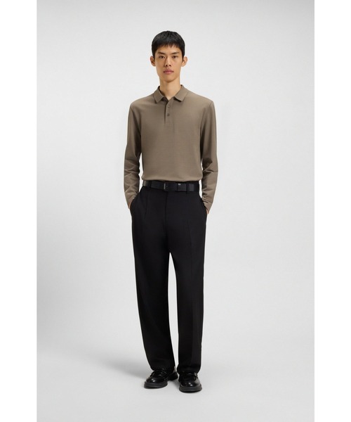 HUGO(ヒューゴ)の「コットンピケ ポロシャツ ロゴプリント(ポロシャツ・メンズ・グレー/ブラック・S/M/L/XL/XXL/XS)」の9枚目の写真
