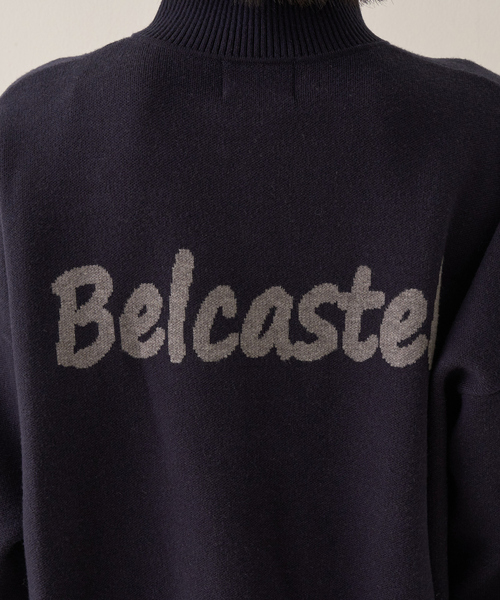 セール】ハーフジップロゴニットプルオーバー（ニット/セーター