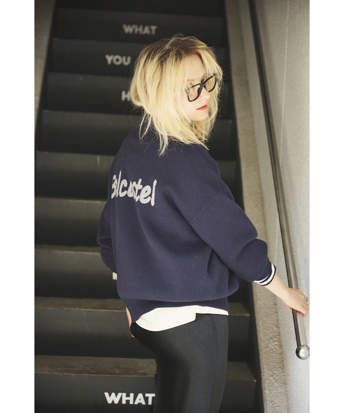 セール】ハーフジップロゴニットプルオーバー（ニット/セーター