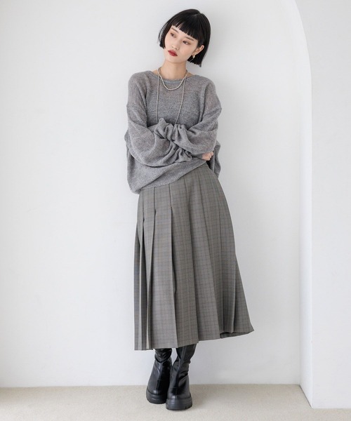 LOWRYS FARM(ローリーズファーム)の「ラナテックプリーツミディスカート 497489(スカート・レディース・ブラウン/グレー・MEDIUM/LARGE)」の10枚目の写真