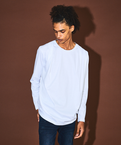 5351 POUR LES HOMMES(ゴーサンゴーイチプールオム)の「ドレープ 長袖Tシャツ(Tシャツ/カットソー・メンズ・ホワイト/ブラック・46/48/44/50)」の2枚目の写真