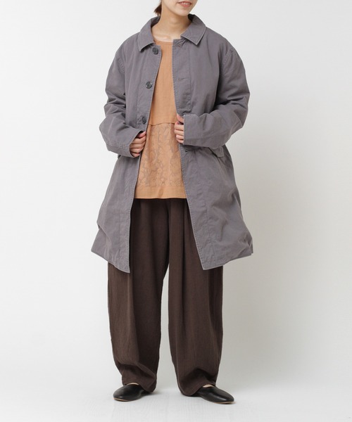 RNA-N（アールエヌエーエヌ）の「C0668 チノステンカラーコート（ステンカラーコート・レディース・グレー/ベージュ・SMALL/MEDIUM）」の2枚目の写真