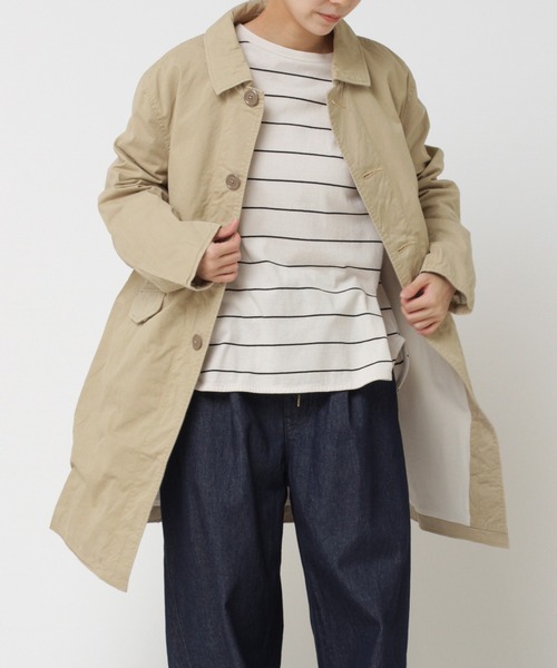 RNA-N（アールエヌエーエヌ）の「C0668 チノステンカラーコート（ステンカラーコート・レディース・グレー/ベージュ・SMALL/MEDIUM）」の3枚目の写真