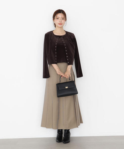 PROPORTION BODY DRESSING（プロポーションボディドレッシング）の「ベロアＳＥＴＵＰ / 1215260900（アンサンブル・レディース・ブラウン/ブラック・FREE）」の3枚目の写真
