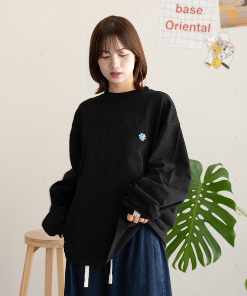 bashful base Oriental（バッシュフルベースオリエンタル）の「【新色追加！/bbO】オーバーサイズバッシュフルくんロンT（Tシャツ/カットソー・メンズ・ブラック/杢グレー/ホワイト/ブラウン/ライトグレー・MEDIUM/LARGE）」の16枚目の写真