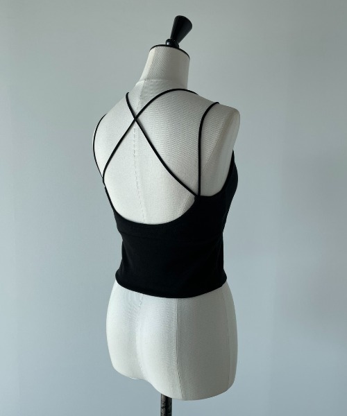 AIC.(エーアイシー)の「【再入荷】パッド付きバッククロスブラトップ(キャミソール・レディース・ブラック/オフホワイト・FREE)」の5枚目の写真