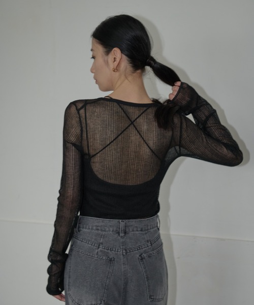 AIC.(エーアイシー)の「【再入荷】パッド付きバッククロスブラトップ(キャミソール・レディース・ブラック/オフホワイト・FREE)」の10枚目の写真