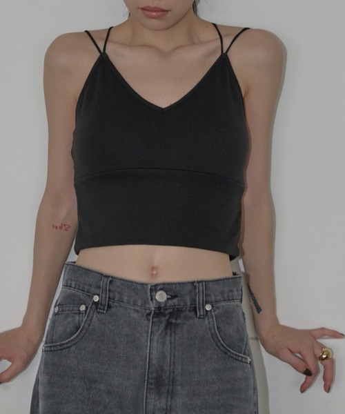 AIC.(エーアイシー)の「【再入荷】パッド付きバッククロスブラトップ(キャミソール・レディース・ブラック/オフホワイト・FREE)」の11枚目の写真