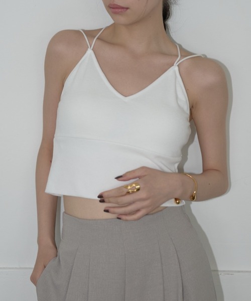 AIC.(エーアイシー)の「【再入荷】パッド付きバッククロスブラトップ(キャミソール・レディース・ブラック/オフホワイト・FREE)」の19枚目の写真