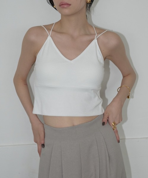 AIC.(エーアイシー)の「【再入荷】パッド付きバッククロスブラトップ(キャミソール・レディース・ブラック/オフホワイト・FREE)」の20枚目の写真