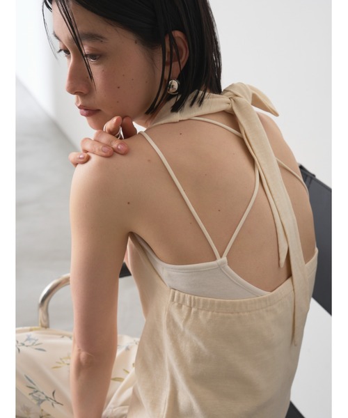 AIC.(エーアイシー)の「【再入荷】パッド付きバッククロスブラトップ(キャミソール・レディース・ブラック/オフホワイト・FREE)」の16枚目の写真