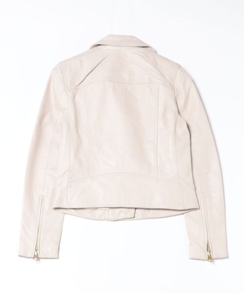 ALLSAINTS(オールセインツ)の「DALBY SLIM FIT LEATHER BIKER JACKET | DALBY スリム フィット レザー バイカー ジャケット(ライダースジャケット・レディース・アイボリー・4/6/8/10/12)」の2枚目の写真