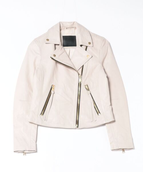 ALLSAINTS(オールセインツ)の「DALBY SLIM FIT LEATHER BIKER JACKET | DALBY スリム フィット レザー バイカー ジャケット(ライダースジャケット・レディース・アイボリー・4/6/8/10/12)」の9枚目の写真