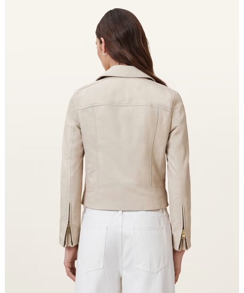 ALLSAINTS(オールセインツ)の「DALBY SLIM FIT LEATHER BIKER JACKET | DALBY スリム フィット レザー バイカー ジャケット(ライダースジャケット・レディース・アイボリー・4/6/8/10/12)」の8枚目の写真