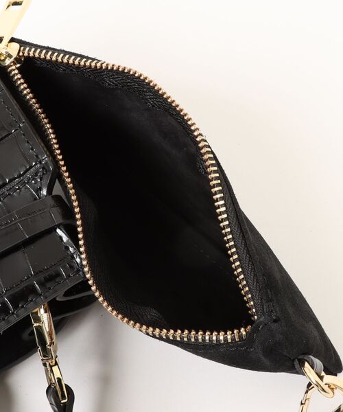 セール】【CHRISTIAN VILLA】ポーチ付き クロコ型押し 横長レザー