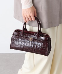 CHRISTIAN VILLA | 【CHRISTIAN VILLA】ポーチ付き クロコ型押し 横長レザーハンドバッグ ショルダーバッグ 6340(ハンドバッグ)