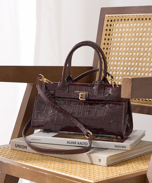 美品❤️CHRISTIAN VILLA 2wayレザー バッグ ショルダー CHRISTIAN VILLA クリスチャンヴィラ ハンド バッグ 2WAY