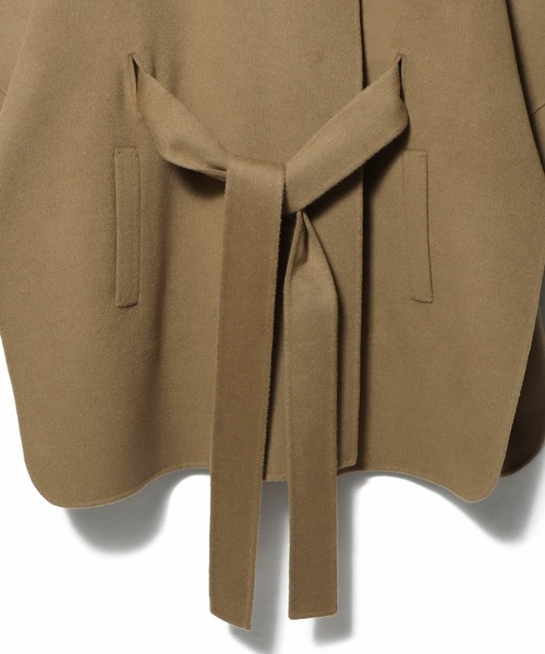 完売品　エストネーション 2025AWウールカシミヤ ベルトポンチョ　キャメル ESTNATION / ウールカシミヤ ベルトポンチョ（ポンチョ）｜ESTNATION