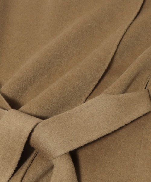 ESTNATION（エストネーション）の「ESTNATION / ウールカシミヤ ベルトポンチョ（ポンチョ・レディース・ネイビー/キャメル・FREE）」の9枚目の写真
