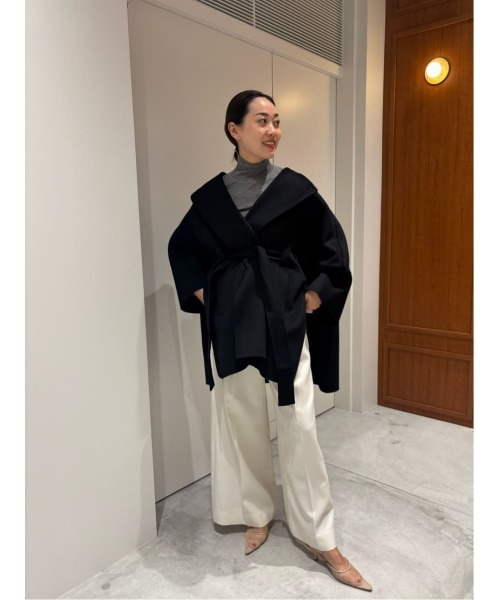 完売品　エストネーション 2025AWウールカシミヤ ベルトポンチョ　キャメル 完売品 エストネーション 2025AWウールカシミヤ ベルトポンチョ