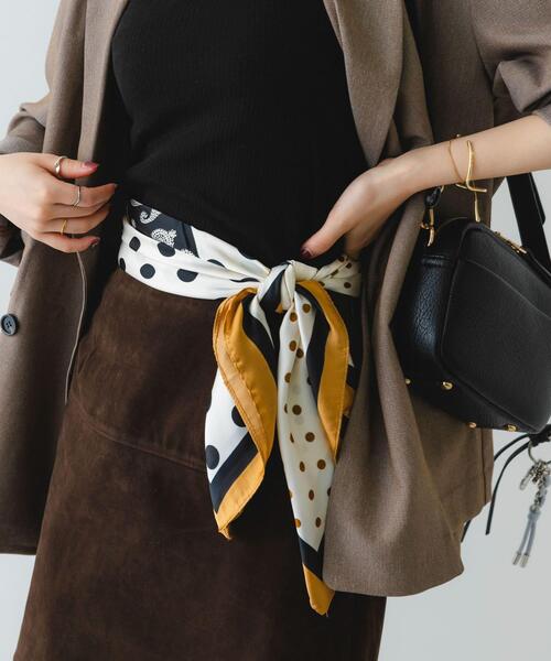 RODE SKO（ロデスコ）の「ドットペイズリースカーフ（バンダナ/スカーフ・レディース・ボルドー/グリーン/ネイビー・ONE）」の2枚目の写真