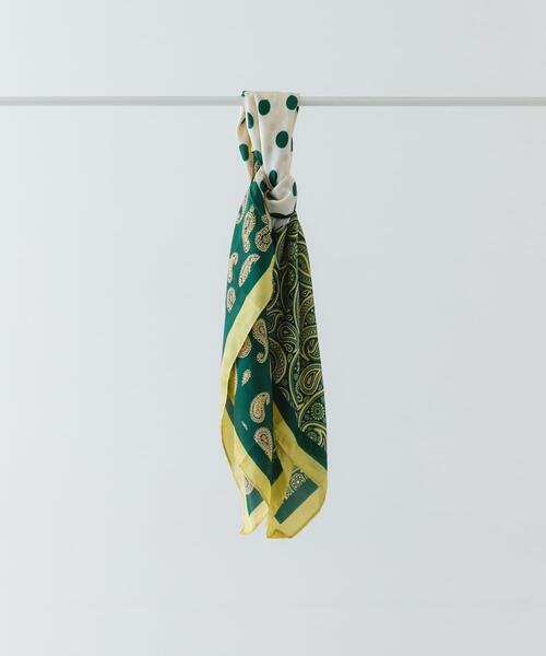 RODE SKO（ロデスコ）の「ドットペイズリースカーフ（バンダナ/スカーフ・レディース・ボルドー/グリーン/ネイビー・ONE）」の7枚目の写真