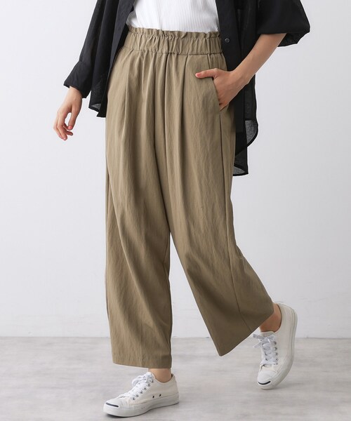 Dessin(デッサン)の「【ウエストゴム/洗える】リラクシーナイロンパンツ(その他パンツ・レディース・ブラック/ブルー系その他/ブラウン系・01/02/03)」の2枚目の写真