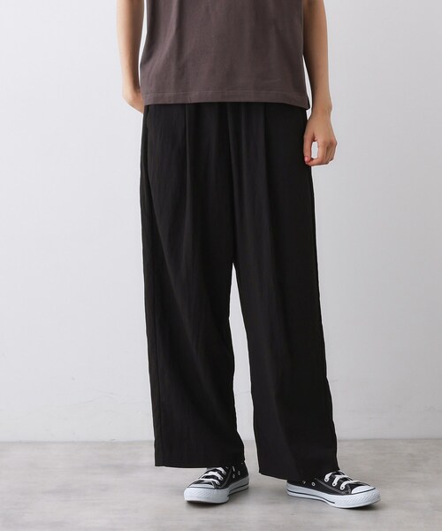 Dessin(デッサン)の「【ウエストゴム/洗える】リラクシーナイロンパンツ(その他パンツ・レディース・ブラック/ブルー系その他/ブラウン系・01/02/03)」の1枚目の写真