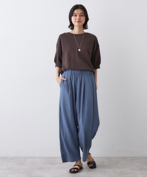 Dessin(デッサン)の「【ウエストゴム/洗える】リラクシーナイロンパンツ(その他パンツ・レディース・ブラック/ブルー系その他/ブラウン系・01/02/03)」の14枚目の写真