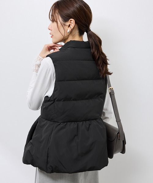 ROPE' PICNIC（ロペピクニック）の「【GREEN DOWN/グリーンダウン】ペプラムダウンベスト（ダウンベスト・レディース・ブラック/オフホワイト・FREE）」の8枚目の写真