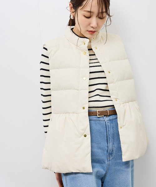 セール】【GREEN DOWN/グリーンダウン】ペプラムダウンベスト（ダウン