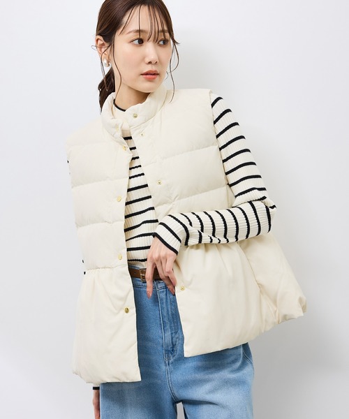 ROPE' PICNIC（ロペピクニック）の「【GREEN DOWN/グリーンダウン】ペプラムダウンベスト（ダウンベスト・レディース・ブラック/オフホワイト・FREE）」の19枚目の写真