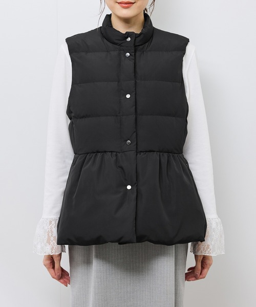 ROPE' PICNIC（ロペピクニック）の「【GREEN DOWN/グリーンダウン】ペプラムダウンベスト（ダウンベスト・レディース・ブラック/オフホワイト・FREE）」の21枚目の写真