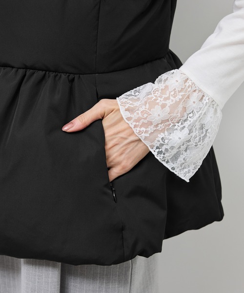 セール】【GREEN DOWN/グリーンダウン】ペプラムダウンベスト（ダウン