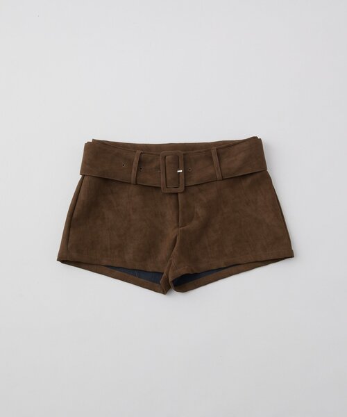 mline（エムライン）の「[mline]ローライズ ベルトショートパンツ（その他パンツ・レディース・ベージュ/ブラウン・1/2）」の4枚目の写真