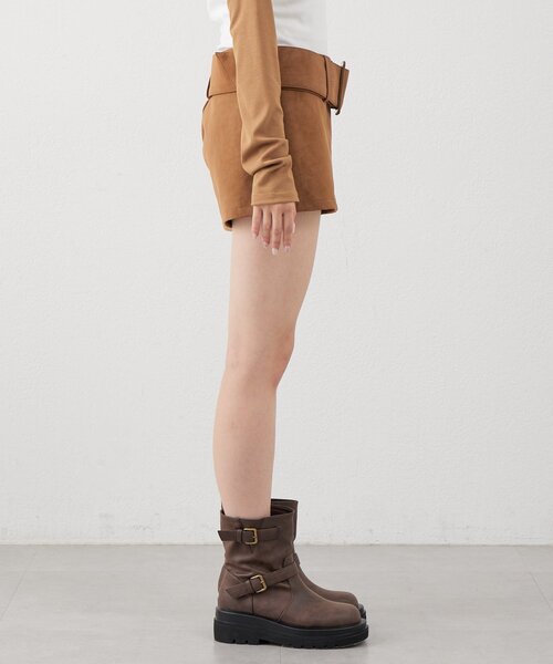 mline（エムライン）の「[mline]ローライズ ベルトショートパンツ（その他パンツ・レディース・ベージュ/ブラウン・1/2）」の6枚目の写真