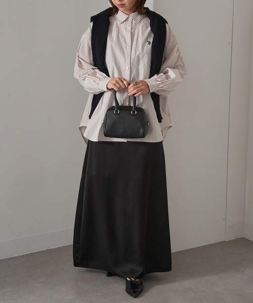 U.S. POLO ASSN.（ユーエスポロアッスン）の「【U.S. POLO ASSN.】ロイヤルオックスフォード バルーンスリーブ ギャザーシャツ（シャツ/ブラウス・レディース・ベージュ/サックスブルー/グリーン/ホワイト/ネイビー・FREE）」の21枚目の写真